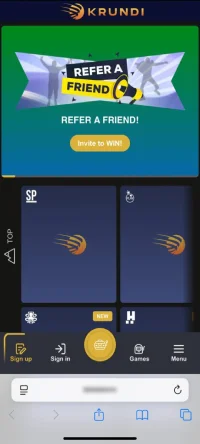 Krundi App Login Screen